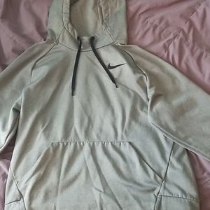 Nike Gray and Black Hoodie Kids Large